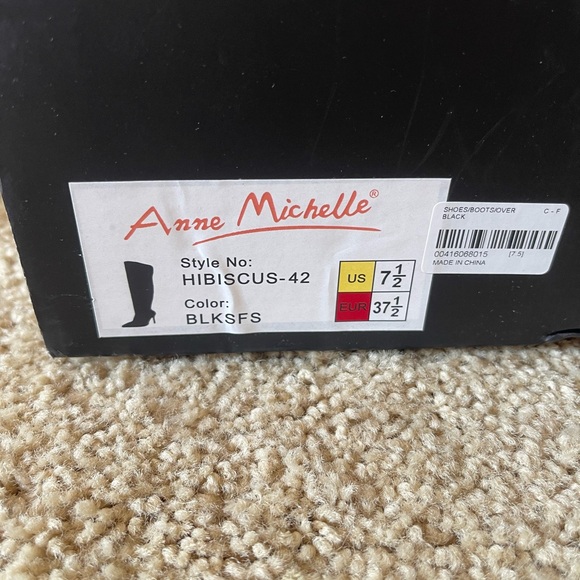 Black faux suede over the knee boots - black faux suede stiletto heels boots - Picture 9 of 9